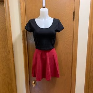 SOLD. LA Hearts Red Skater Skirt
